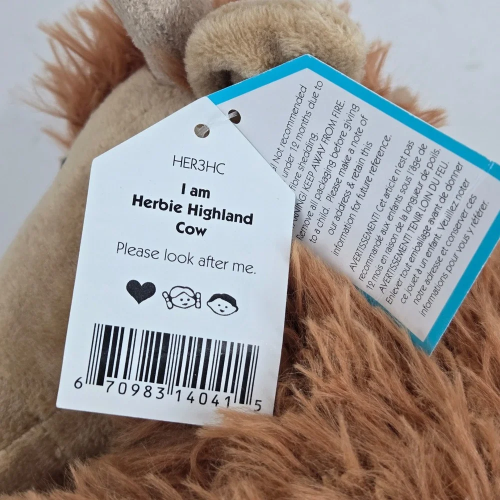 Jellycat Herbie Highland Cow Plush Shaggy Ginger Brown HER3HC NWT HTF Retired